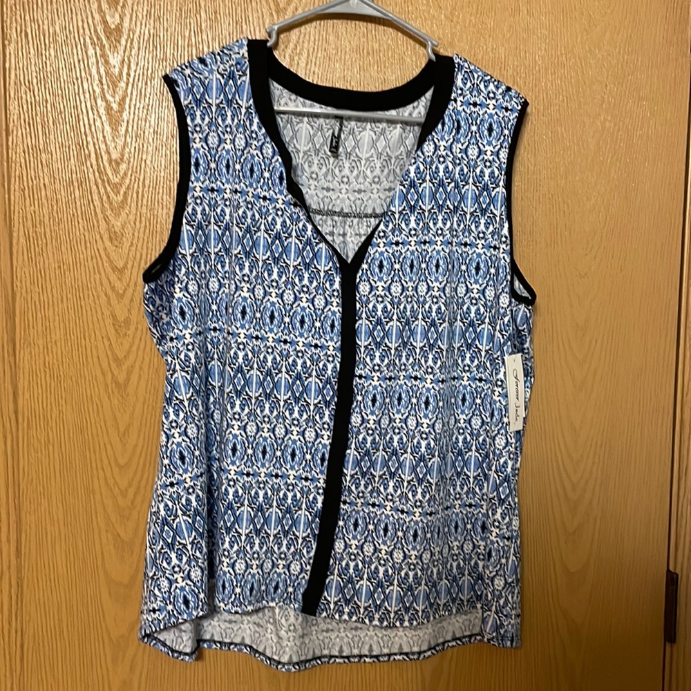 Blue and Black Forever Jade Pattern Blouse